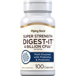 SUPER STRENGTH DIGEST-IT Multi Enzymes with Prebiotics & Probiotics, containing 4 Billion CFUs, 100 Capsules.