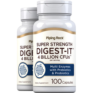 Digest-IT Multi Enzymes Super Strength with Probiotics, 100 Capsules, 2  Bottles