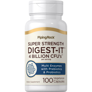 Digest-IT Multi Enzymes Super Strength with Probiotics, 100 Vegetarian Capsules