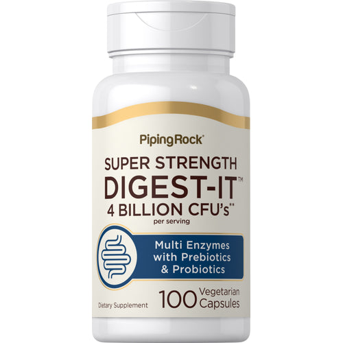 Digest-IT Multi Enzymes Super Strength with Probiotics, 100 Vegetarian Capsules