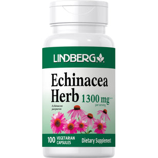 Echinacea Herb, 1300 mg (per serving), 100 Vegetarian Capsules