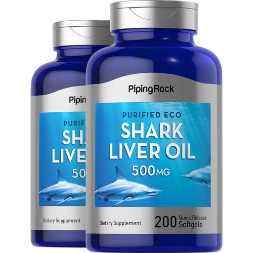 eco Shark Liver Oil, 500 mg, 200 Quick Release Softgels, 2  Bottles