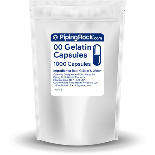 Empty Gelatin Capsules Size "00", 1000 Capsules per Bag
