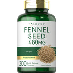 Carlyle Fennel Seed 480mg, 200 capsules, non-GMO, traditional herbal supplement.