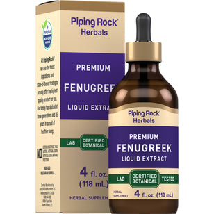 Fenugreek Liquid Extract Alcohol Free, 4 fl oz (118 mL) Dropper Bottle