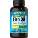 Triple Strength Fish Oil, 1400 mg fish oil, 850 mg omega-3s, purified to eliminate mercury, 180 quick release softgels.