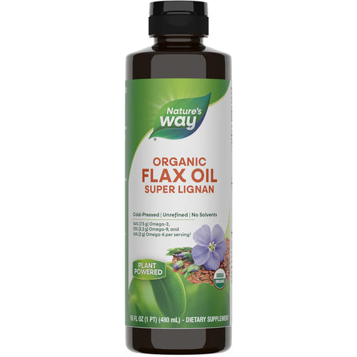 Flax Oil with Lignans Liquid (Organic), 16 fl oz (480 mL) Bottle