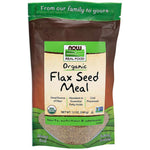 NOW REAL FOOD Organic Flax Seed Meal in a 12 oz (340 g) pouch.