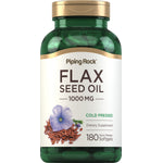 Flax Seed Oil 1000 MG bottle with 180 quick release softgels.
