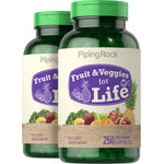 Fruit & Veggies for Life, 250 Vegetarian Capsules, 2  Bottles
