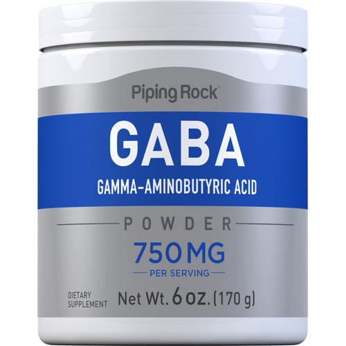 GABA Powder (Gamma-Aminobutyric Acid), 750 mg (per serving), 6 oz (170 g) Bottle