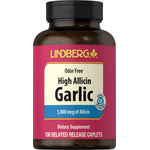 LN Garlic High Allicin-Odor Free offers 100 delayed release caplets with 5,000 mcg of allicin, gluten-free.