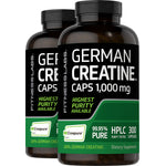 German Creatine Monohydrate (Creapure), 1000 mg, 300 Capsules, 2  Bottles