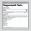 Supplement Facts panel for 8 oz Moringa Leaf Powder, detailing ingredient amounts and nutritional information for consumers.