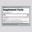 Supplement Facts panel displaying details for L-Glutathione 100 mg Capsules, indicating contents and nutritional information.