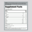Supplement Facts panel for Fitness Labs Whey Protein Unflavored 5 lb container, detailing nutritional information and ingredient list.