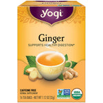 Ginger tea box containing 16 caffeine-free herbal tea bags, weighing 1.12 oz (32g).