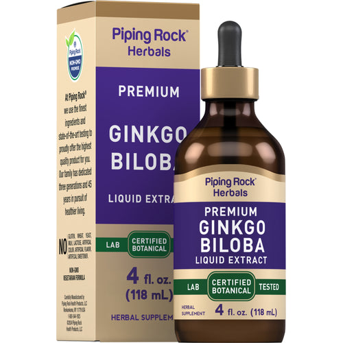 Ginkgo Biloba Liquid Extract Alcohol Free, 4 fl oz (118 mL) Dropper Bottle