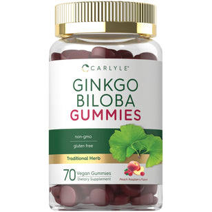 Ginkgo Biloba (Peach Raspberry), 70 Vegan Gummies
