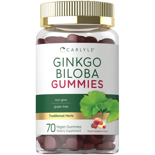 Ginkgo Biloba (Peach Raspberry), 70 Vegan Gummies