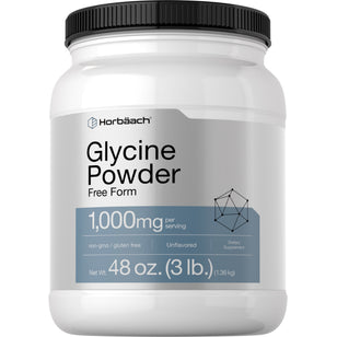 Glycine Powder, 1000 mg (per serving), 48 oz (3 lb) Bottle