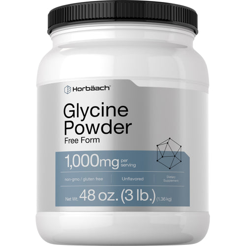 Glycine Powder, 1000 mg (per serving), 48 oz (3 lb) Bottle