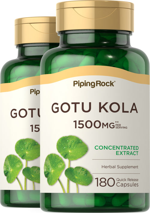 Gotu Kola, 1500 mg (per serving), 180 Quick Release Capsules, 2  Bottles