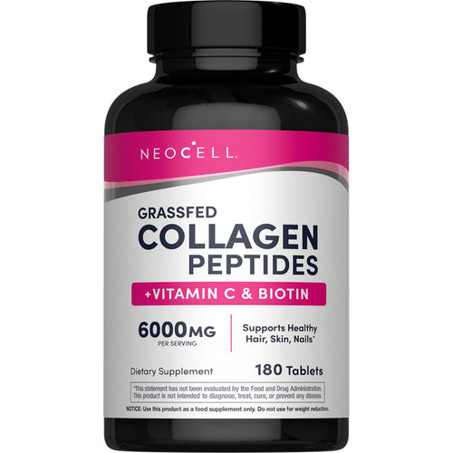 Grassfed Collagen Peptides  + C & Biotin, 180 Caplets