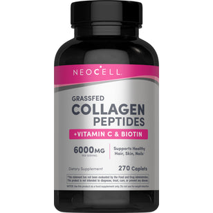 Grassfed Collagen Peptides  + C & Biotin, 270 Caplets