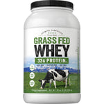 Carlyle Grass Fed Whey Protein Supplement, 32 oz, offers 33g protein and is rBST free, gluten free, and soy free.