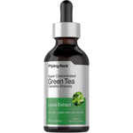 Green Tea Liquid Extract, 2 fl. oz. (59 mL). Non-GMO, gluten-free, alcohol-free, vegetarian herbal supplement.