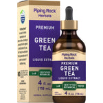 Green Tea Liquid Extract 4 fl. oz. bottle and box, labeled 'LAB CERTIFIED BOTANICAL TESTED'.