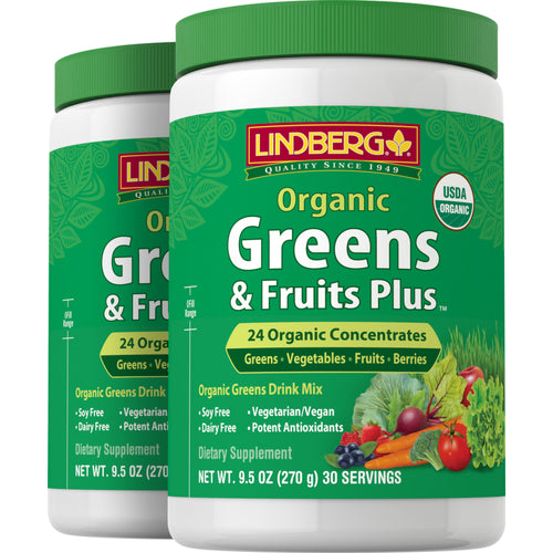 Greens & Fruits Plus Organic, 9.5 oz (270 g) Bottle, 2  Bottles