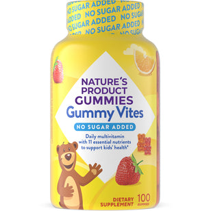 Nature's Product Gummy Vites offer a no sugar added daily multivitamin with 100 gummies per bottle.