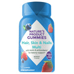 Nature's Product Gummies for Hair, Skin & Nails, 100 Berry-Flavored Gummies, 5000 MCG Biotin per serving.