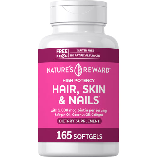 Hair, Skin & Nails infused with Moroccan Argan Oil, 165 Softgels