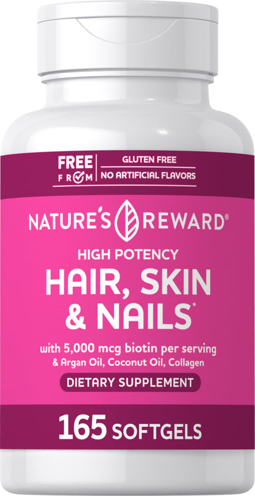 Hair, Skin & Nails infused with Moroccan Argan Oil, 165 Softgels