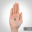 A dark brown capsule rests on a hand, measuring 0.752 inches (1.910 cm) in length.
