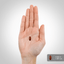 A hand holds a softgel capsule, measuring 0.625 inches (1.587 cm), against a scale background for size comparison.