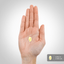 A single yellow softgel capsule measures 0.812 inches (2.063 cm) long.