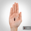 A dark brown softgel, measuring 1.000 in (2.54 cm) long, is shown resting in a hand.