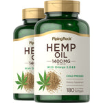 Hemp Seed Oil (Cold Pressed), 1400 mg (per serving), 180 Quick Release Softgels, 2  Bottles