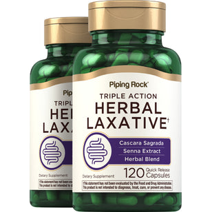 Herbal Laxative, 120 Quick Release Capsules, 2  Bottles