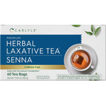 Premium Herbal Laxative Tea Senna, caffeine-free, includes 60 tea bags, net weight 3.59 oz (102 g).