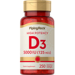 High Potency Vitamin D3, 5000 IU, 250 Quick Release Softgels