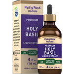 Holy Basil Liquid Extract, 4 fl. oz. (118 mL) bottle and box, lab certified and botanically tested.