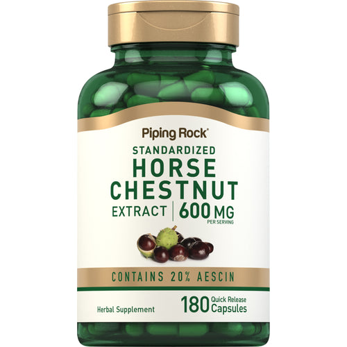 Horse Chestnut (Standardized Extract), 600 mg (per serving), 180 Quick Release Capsules