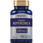 Bottle of Huperzine A 200 MCG, containing 90 quick-release capsules as a dietary supplement.