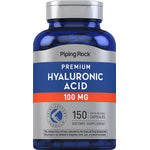 Premium Hyaluronic Acid 100mg, 150 quick-release capsules, dietary supplement with joint support formula.