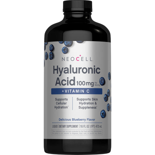 Hyaluronic Acid 100 mg plus C Liquid (Delicious Blueberry Flavor), 16 fl oz (473 mL) Bottle